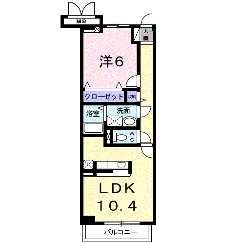 Planta 1LDK de ヌーベル　コリーヌⅠ