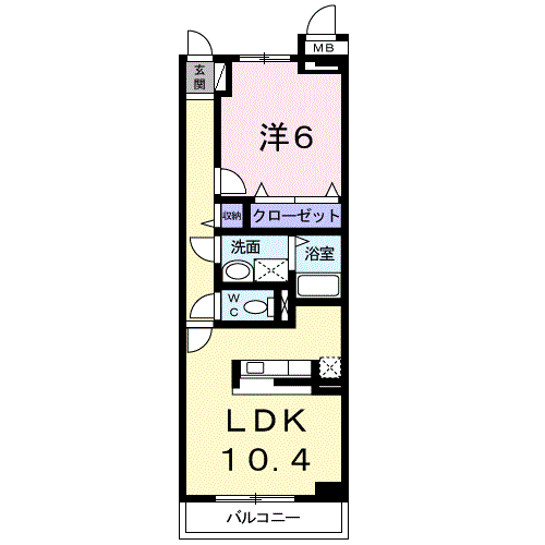 Planta 1LDK de ヌーベル　コリーヌⅡ