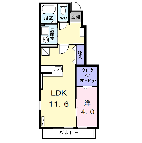 Planta 1LDK de アンジュ
