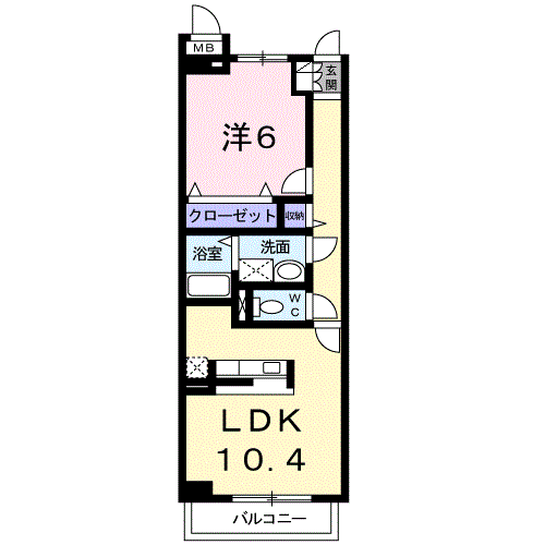 Planta 1LDK de サニーヒル天王