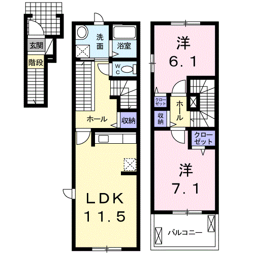 Planta 2LDK de グランツ　プランドールＢ