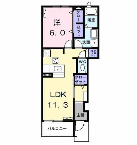 Planta 1LDK de ブライト・ガーデン　Ⅳ
