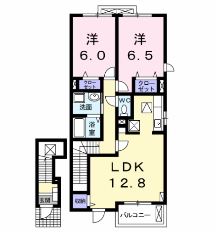 Planta 2LDK de プラシード・カーサ　Ⅰ