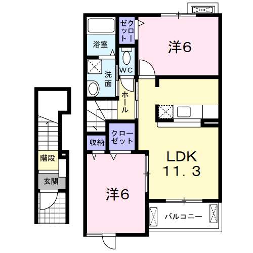 Planta 2LDK de メゾンサニー