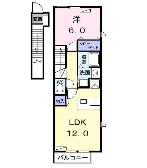 Planta 1LDK de アーバンヴィラ　Ａ