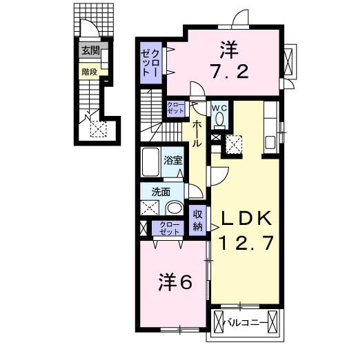 Planta 2LDK de アルモニー