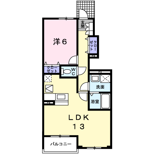 Planta do apartamento 1LDK — サンライズ・ヒル