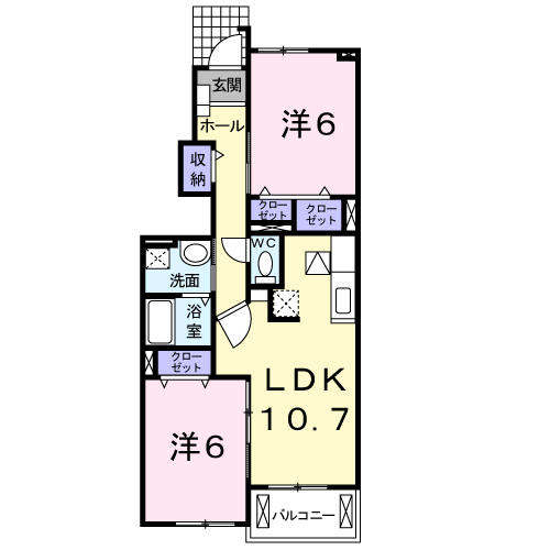 Planta 2LDK de ジラソーレ