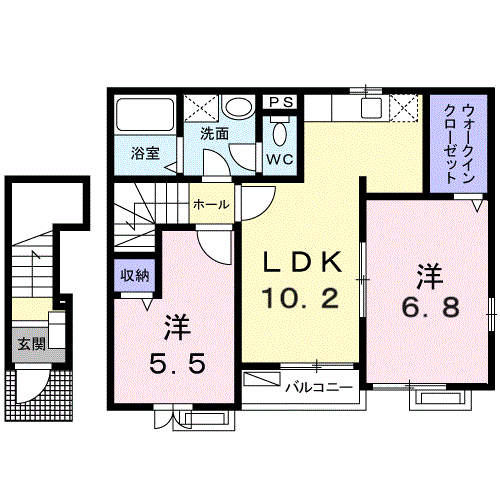 Planta 2LDK de エトワール