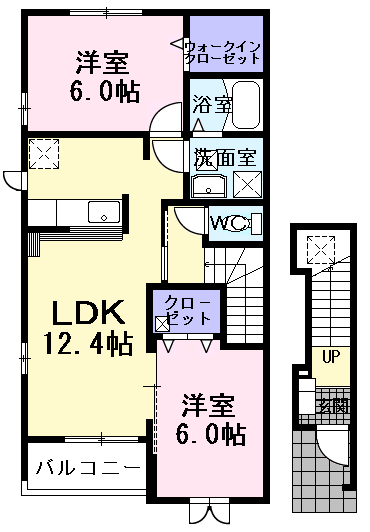 Planta 2LDK de プラシード