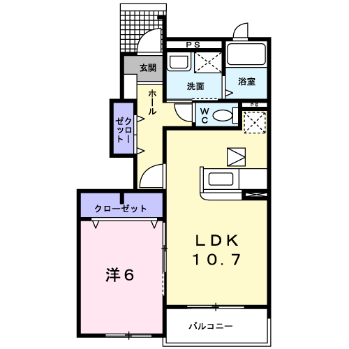 Planta 1LDK de サンリットＡ