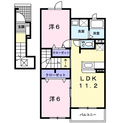 Planta 2LDK de サンリットＡ