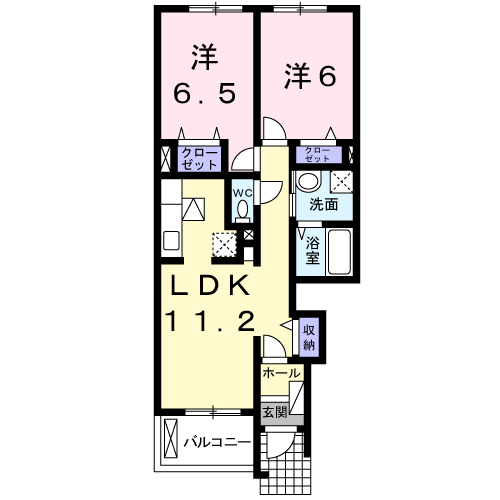 Planta 2LDK de ブライトハイツ
