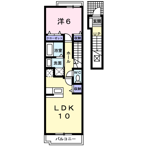 Planta 1LDK de ＤＵＯ　東館
