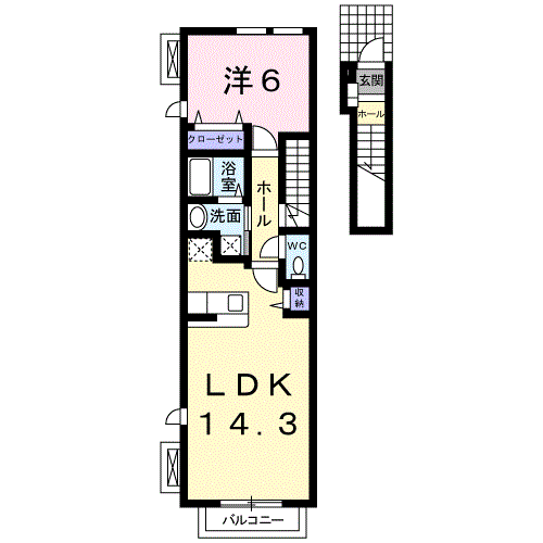 Planta 1LDK de ベル・リリーズⅠ