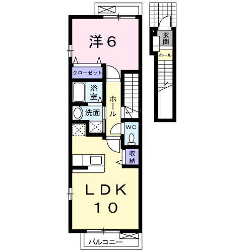 Planta 1LDK de アルドーレ
