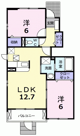 Planta 2LDK de メゾン・ドゥー