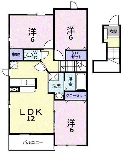 Planta 3LDK de メゾン・ドゥー