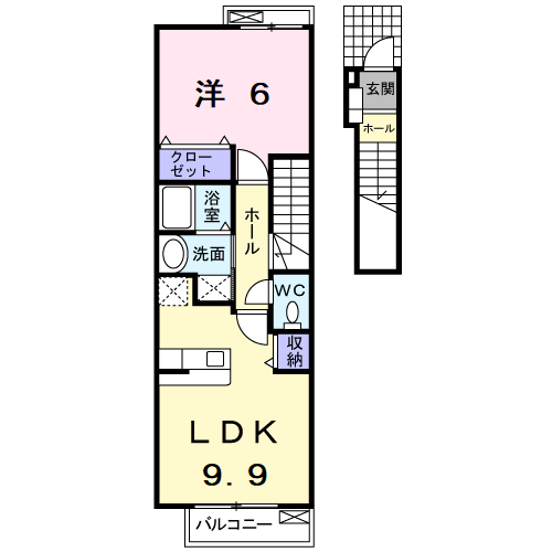 Planta 1LDK de グランシエル