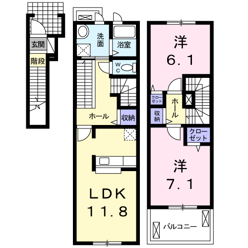 Planta 2LDK de アルカンシエルＡ