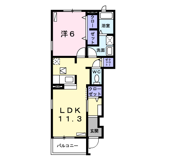 Planta 1LDK de プロヴィダンス　Ｔ