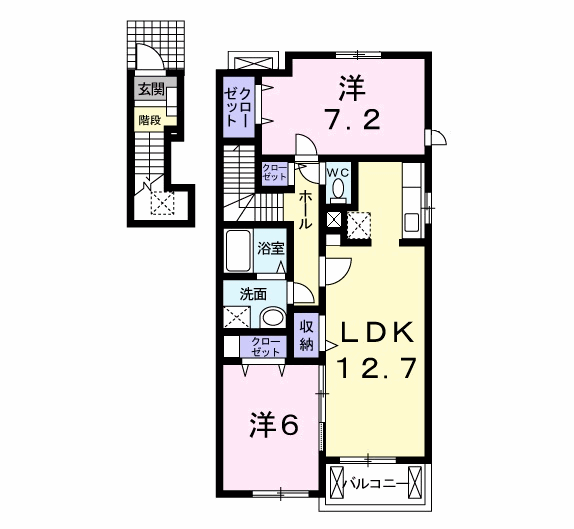 Planta 2LDK de フィオーレリーブロ