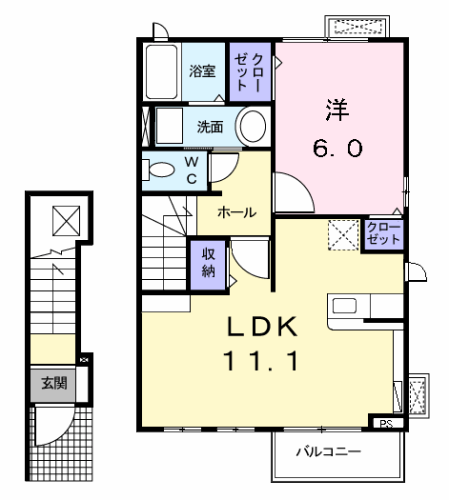 Planta 1LDK de ファミ－ル中野　Ⅱ