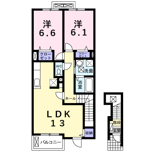 Planta 2LDK de ハーモニー