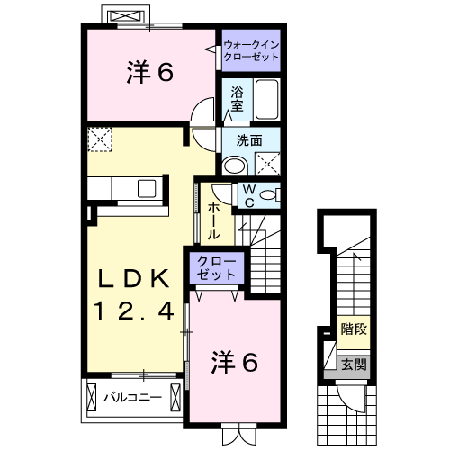 Planta 2LDK de グラース・ヌーヴォー