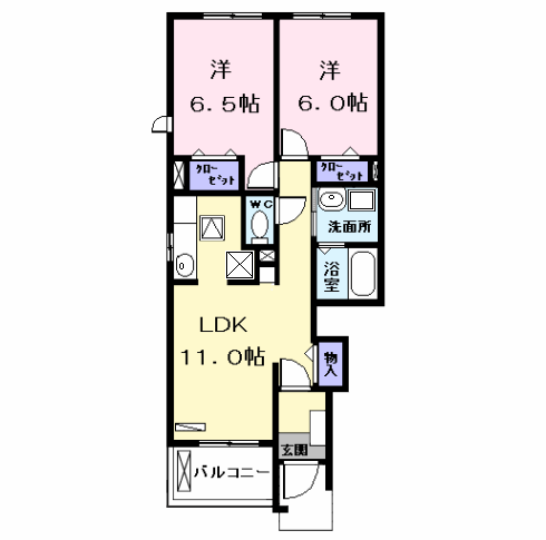 Planta 2LDK de 蔵　弐