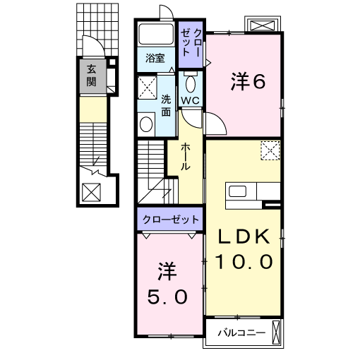 Planta 2LDK de メゾン平松