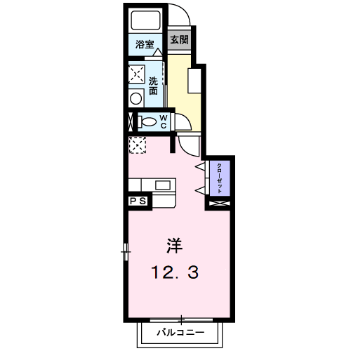 Planta do apartamento 1R — リュミエール井田西