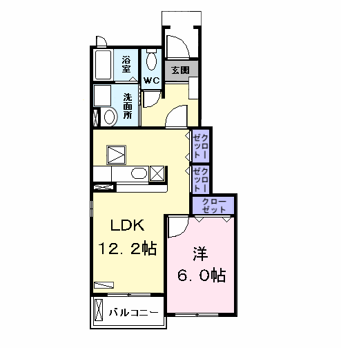 Planta 1LDK de ポートヒルズ　Ｔ