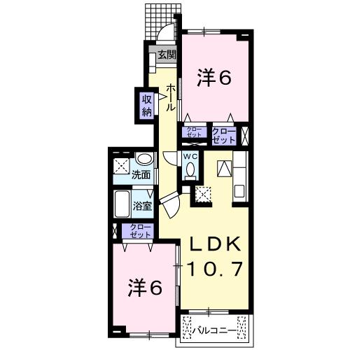 Planta 2LDK de サン・ヴィラ　Ａ