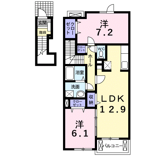 Planta 2LDK de ジャポーネ・フジ