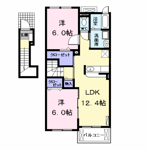Planta 2LDK de グリーン　ヒルズ