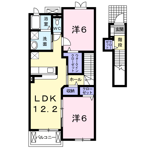 Planta do apartamento 2LDK — メゾン ヌフ ファミーエ