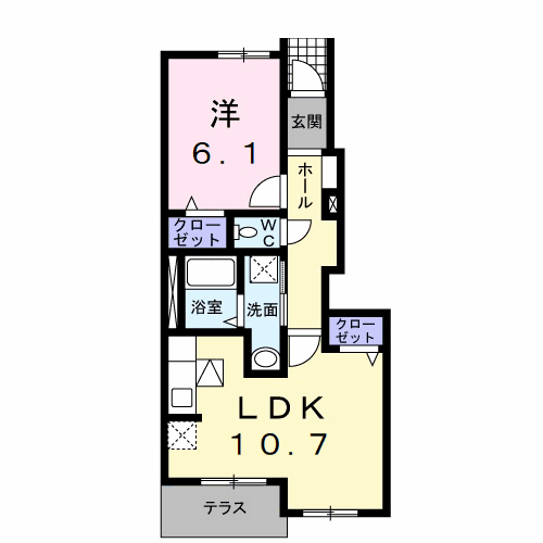Planta 1LDK de カペル　イースト