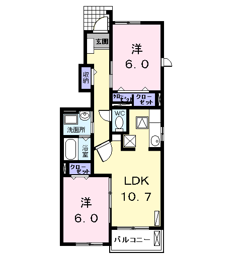 Planta 2LDK de ミッサリオ