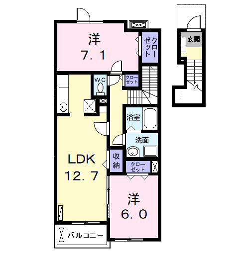 Planta 2LDK de ミッサリオ