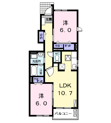 Planta 2LDK de ＵＨ八剱町