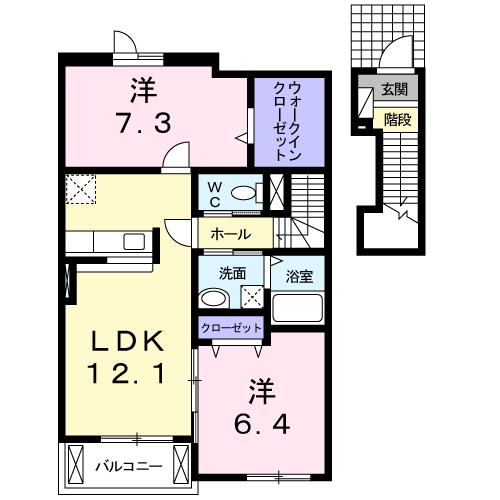 Planta 2LDK de カサソレアーダ　Ⅱ