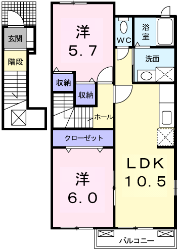 Planta 2LDK de サニーヒル　Ⅱ