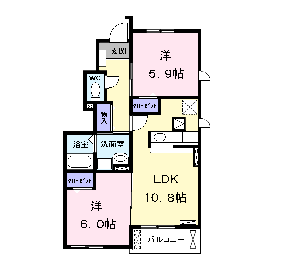 Planta 2LDK de フレール　Ⅰ