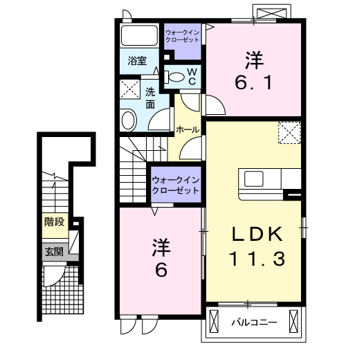Planta 2LDK de エレガンシア　セターレ