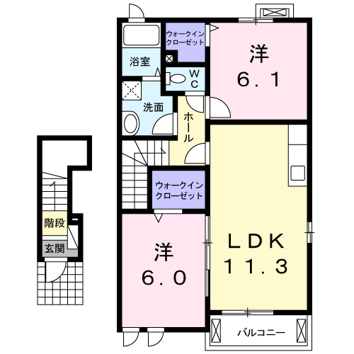 Planta 2LDK de フォー・プレックス