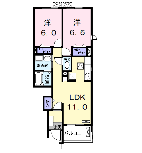 Planta 2LDK de グレイス　アベニューⅢ