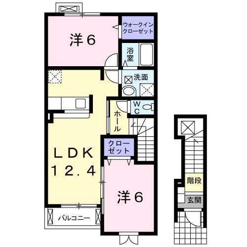 Planta 2LDK de イリス　Ａ