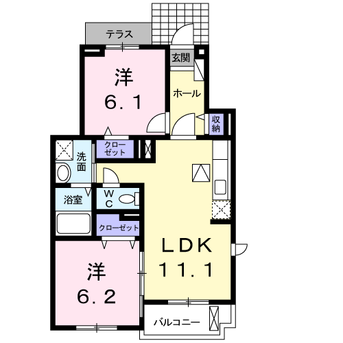 Planta 2LDK de アネックス
