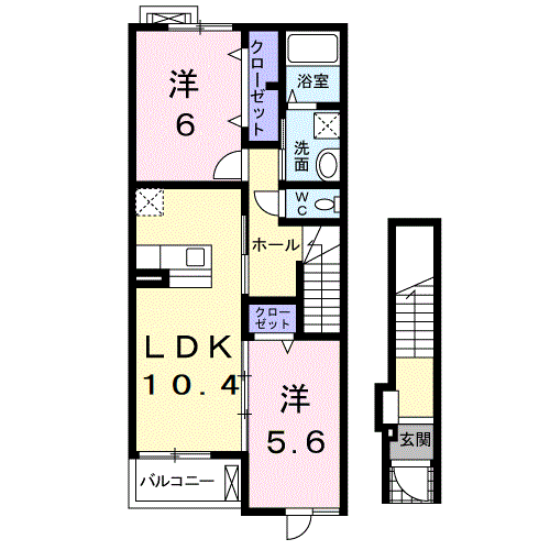 Planta 2LDK de アルモニー